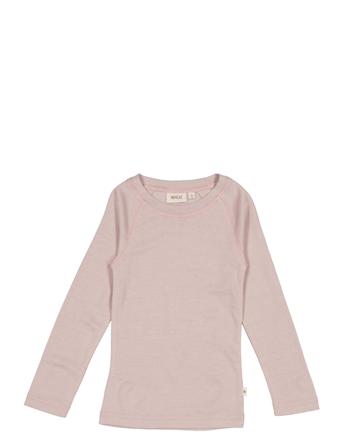Wool T-Shirt Ls T-shirts Long-sleeved T-shirts Beige Wheat