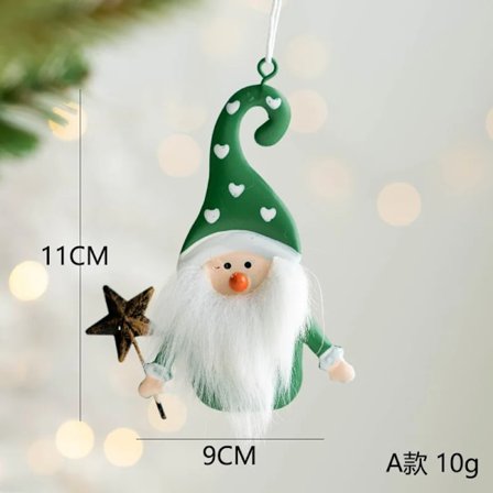 Retro malt nissen jul pynt jern anheng pynt til jul tre heng leker