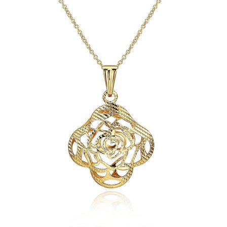 K Gold Zircon Halsband Rose Flower Hollow Pendant Classic Wind Dam Halsband G