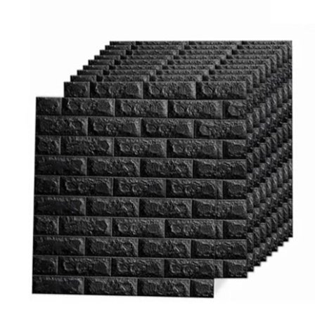 10 stk svart tapet 3D veggklistremer vanntette selvklebende skrell og lim tapet 35x38cm