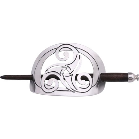 Vintage nordisk triquetra og triskel hårspænde med keltisk knude, ZQKLA