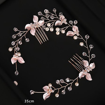 Kaunis Sivukampaus Kampa, Hieno Tekohelmi Hiuskoriste, Juhla- ja Häätiarat, Hiuskorut