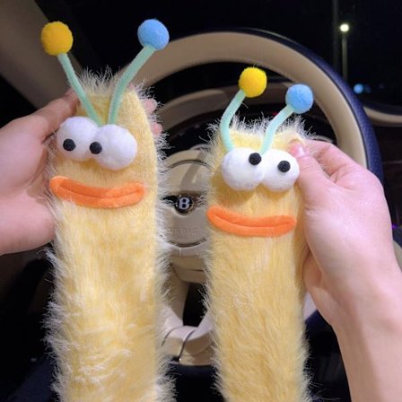 Par Dame Vinter Varme Termiske Midt-legg Sokker - Søtt Tegneseriefigurdesign med Uttrykksfulle Øyne & Munner, Mykt Tykt Stoff