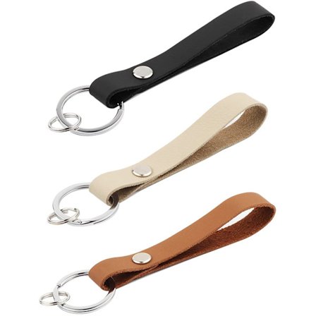 3 stk. nøglering i læder, 3 farver original nøglering, bilnøglering