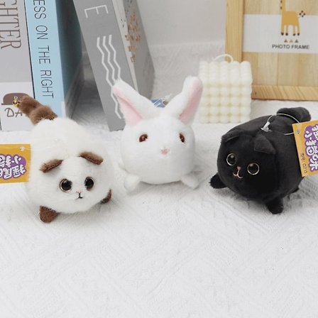 Molya 3 stk. Søde Mini Kat Plys Legetøj Med Snor, Vind-up Tegneserie Udstoppede Dyr Dukke Jul Fødselsdag Gaver Til Børn Voksne Type1