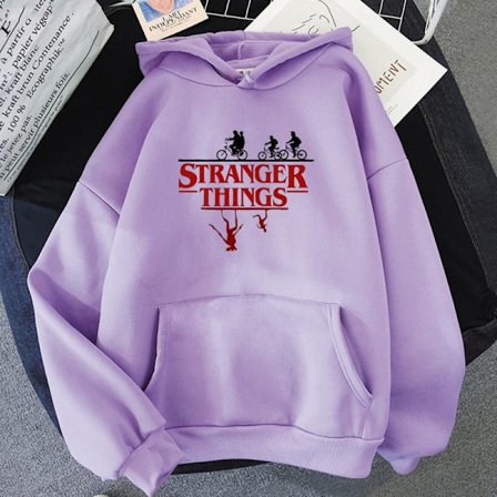 Stranger Things -huppari | Painettu collegepaita | Rento unisex-vaate faneille *XXL*vaaleanlila XXL vaaleanlila XXL vaaleanlila XXL