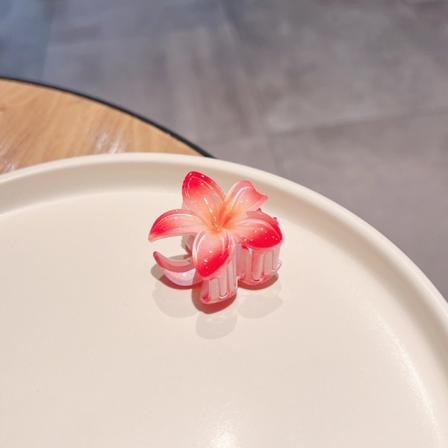 4CM Godterifarget Plumeria Frosted Flower Plate Hårklippshår A6