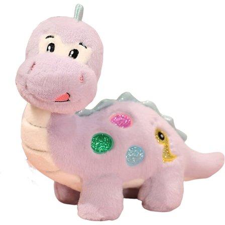 Søt plysj dinosaur utstoppet dyr dukke, myk plysj utstoppet dyr dinosaur plysj, bursdagsgave til jenter og gutter (lilla, 12 tommer)