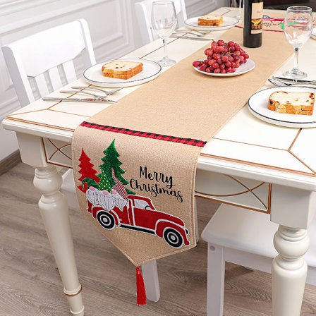 Jouluinen juuttipöytäliina, 182*33cm