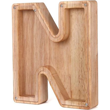 Personlig spargris i trä, en perfekt unik present, dekoration, minnessak eller spargris (N, 16,3*2,8*18cm),