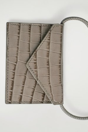 COS Femme Porte-Cartes En Cuir Effet Croco in Beige