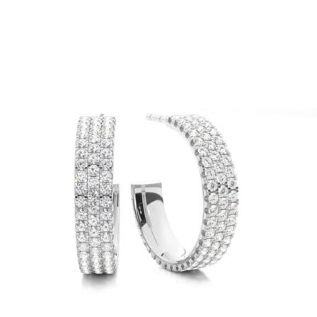 0,55 Carat Brilliant Natürlicher Diamant Creolen Ohrringe in Silber - SI H-I