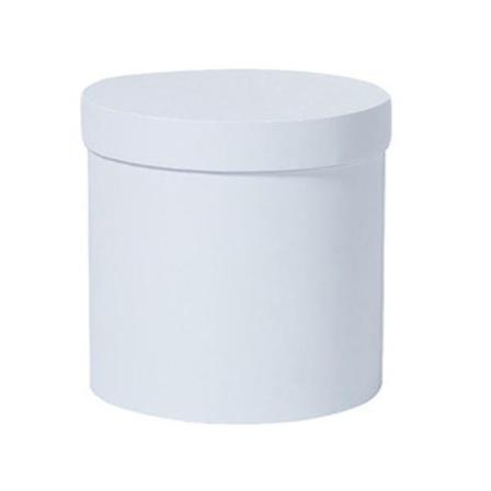 Blomsterpresentask, Förpackningsask, Blombukett, Pappkartong, Rund Blomsterhink, Vit, 14x14cm White 14x14cm