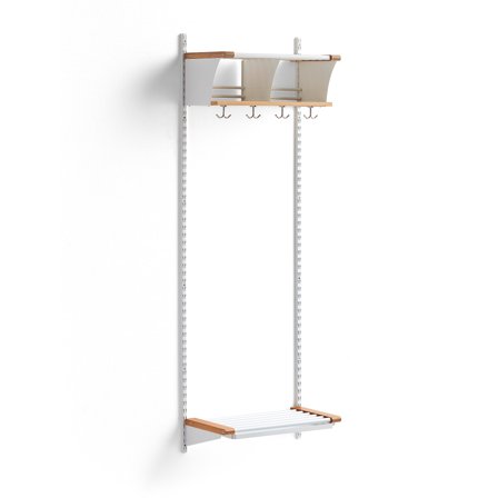 Garderobenschrank JEPPE mit 2 Fächern, Grundelement, 1790x600x310 mm, weiß/Eiche