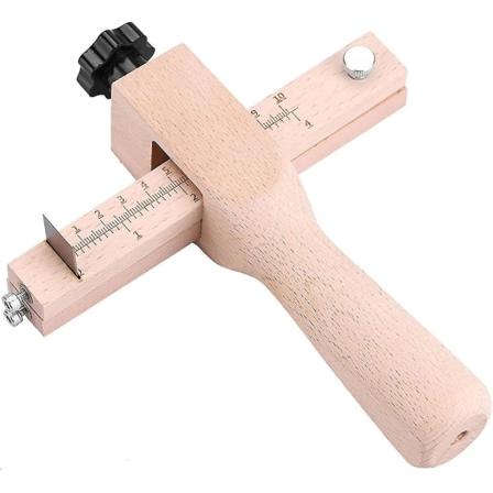 Lærkuttingverktøy Trelist og Rem Justerbar Lærbeltekutter DIY Håndverk Kuttere (1 stk, Tre Farge)