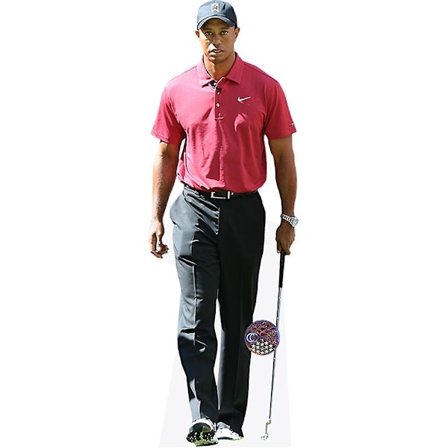 Tiger Woods (Rød topp) Pappfigur (livsstørrelse ELLER ministørrelse). Standee. Stående.