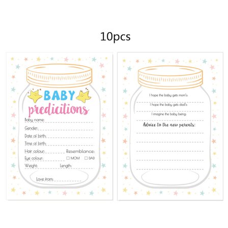 Baby Predictions-kort for babyshower og spillkort Søte baby-sparkebukseformkort