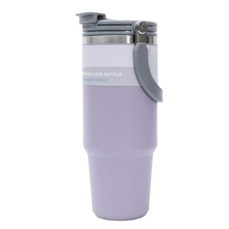 20oz Rustfri Stål Vakuumisoleret Flaske Rejse Kaffekrus Dobbeltvægget Isoleret med Håndtag til Kvinder og Mænd, B