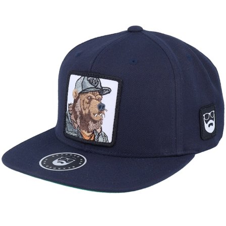 Bearded Man - Blau Snapback Cap - Bear Cap Man Dark Navy Snapback @ Hatstore