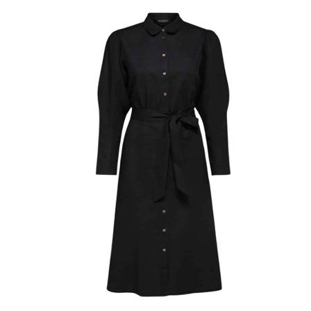 Selected Femme Sybilla-Florenta LS midi Kjole Sort, Dame