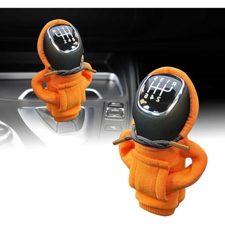 Girskift-hettetrekk, støvtett girspakhette fra skade riper Kompatibel med både manuelle og automatiske bilskiftere (oransje)