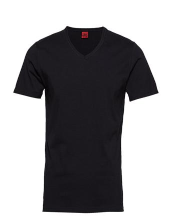Basic V-Neck Tee T-shirts Short-sleeved Svart JBS