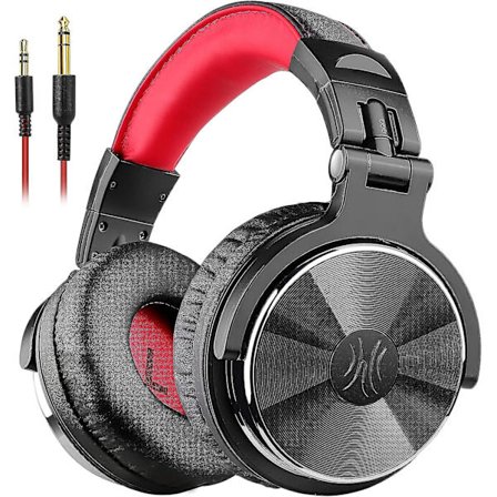 Oneodio Over Ear-hörlurar, trådbundna bashörlurar med 50 mm drivrutin, hopfällbara lätta hörlurar med Shareport och mikrofon för inspelning, 