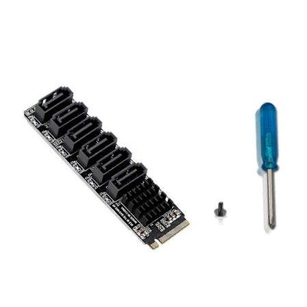 SATA-adapterkorttilbehør 5 porte SATA3.0 udvidelseskort til SATA III 6GB/S M.2 NVME PCIe computer