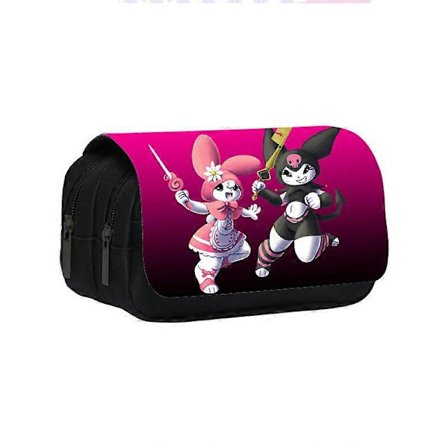 Anime Kuromi -kuvioinen kaksikerroksinen penaali Kuromi ala- ja yläkoululaisten paperitavaralaukku penaali