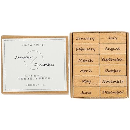 1 Sett Månedsstempel Dekorativt Stempel Journal Håndverk Månedlig Stempel Scrapbooking Stempel