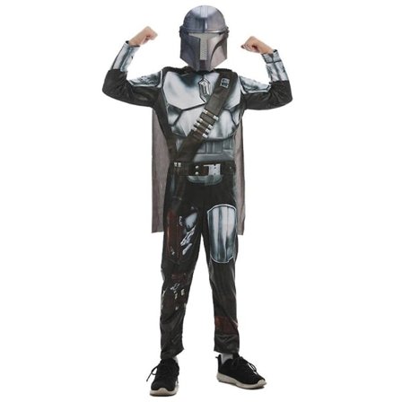 4-10 år barn Star Wars The Mandalorian Cosplay kostyme drakt Jumpsuit med Kappe Maske Gaver til festdrakt 7-8 år SQBB Z