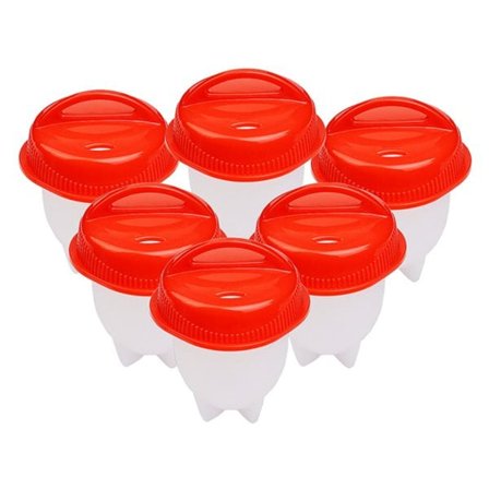 Silikonekop til kogning af æg - 6-pak