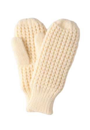 Å WOMAN Stickade tumvantar CINA Vantar & handskar Vit ONESIZE