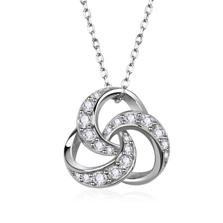 Halsband med knutformad diamantinfattning i sterlingsilver