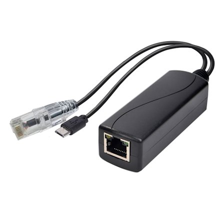 Slitstark Gigabit PoE Splitter Active PoE Splitter 48V till 5V 1000m Power Over Ethernets TYPE-C / DC5521/ Micro USB