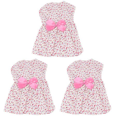 3 stk. Søde Hundefrakker Blomsterbue Tutu Kjole Hundefrakker Kat Bryllup Fest Casual Hundefrakker Dyretilbehør - Størrelse XL (Pink)