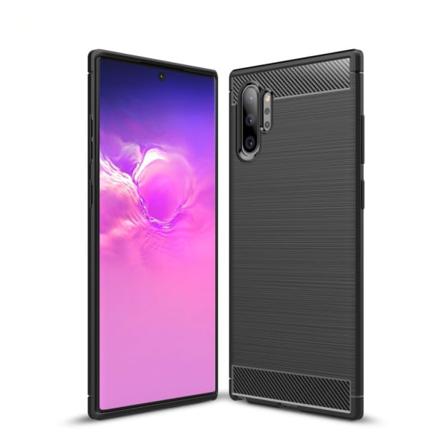 Samsung Galaxy Note 10 Plus Karbon Fiber Texture Skal - Svart Svart