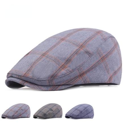 Baskerhatt Rutig tyg Basker Konstnärlig ungdom Peaked Cap Enkel hatt Advance Hattar Herr- och Damhattar Default Title