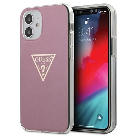 Guess GUHCP12SPCUMPTPI iPhone 12 mini 5.4" pink metallic hard case - Metallic Collection