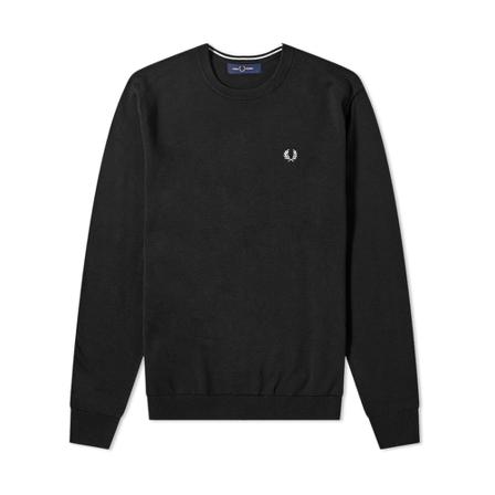 Fred Perry, Classic Crew Knit Czarny, Mężczyzna, Rozmiar: XS