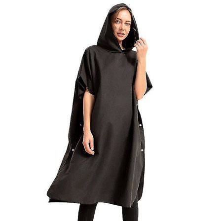 Changing Robe Hooded Towel Poncho For Beach Bath Swimming Wetsuit Surf Quick Dry Microfiber Towels For Adults Teenagers(1pcs, Black)