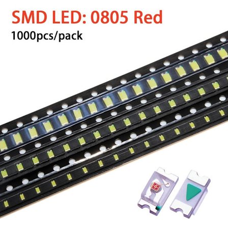 1000 stk SMD LED lysemitterende diode RØD 1000PCS-0805
