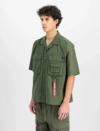 Alpha Industries Aloha Safari Shirt - Khaki green - M