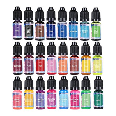 Flydende Lysfarve Koncentrat - 24 Lyse Farver til DIY Lysfremstilling - Ikke-Giftig, Let at Bruge Lysfarve Forsyninger