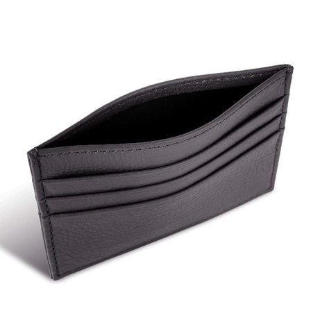 INF Tynt kortetui i ekte skinn lommebok 6 kortspor Svart