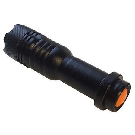 Lille lommelygte med 3 lysindstillinger, 9 cm, sort