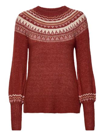 Onllona L/S Pullover Knit Pullover Striktrøje Brun ONLY