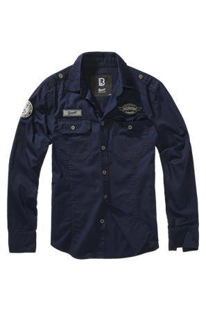 Brandit Luis Vintage Long Sleeve Shirt Navy M