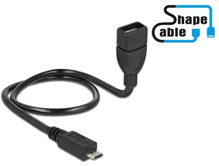 Delock OTG ShapeCable - USB-forlengelseskabel - USB til Micro-USB type B - 50 cm