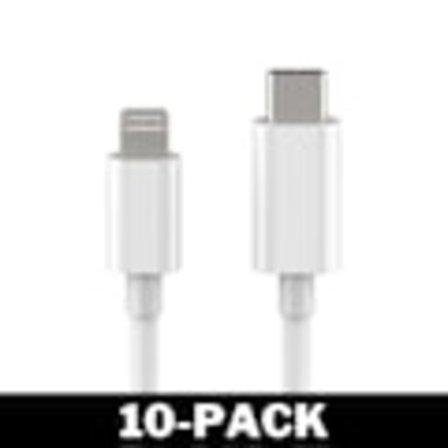 USB-C til Lightning Kabel iPhone Rask Lader 2M Hvit 10-pakning [kk]